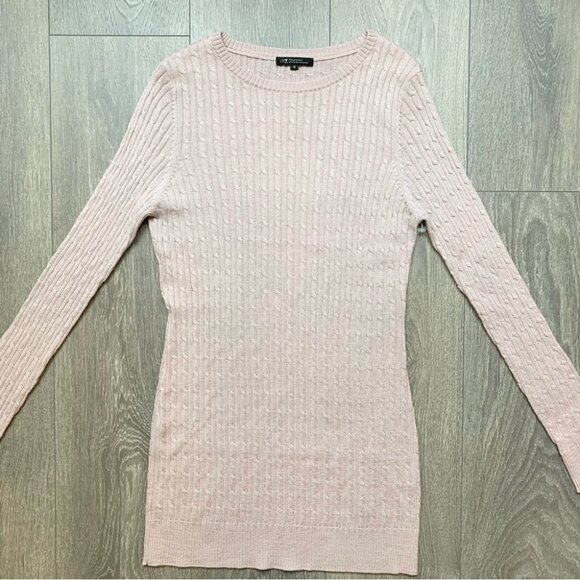 23 Vingt Trois Arrondissements Cable Knit Sweater Lightweight Pink Size 38 - Picture 4 of 13